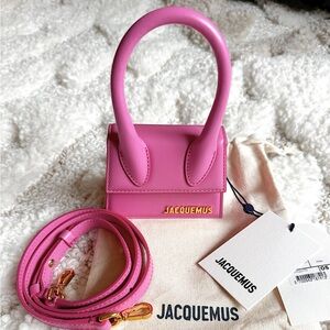 JACQUEMUS Le Chiquito leather mini bag in pink with tags + dust bag